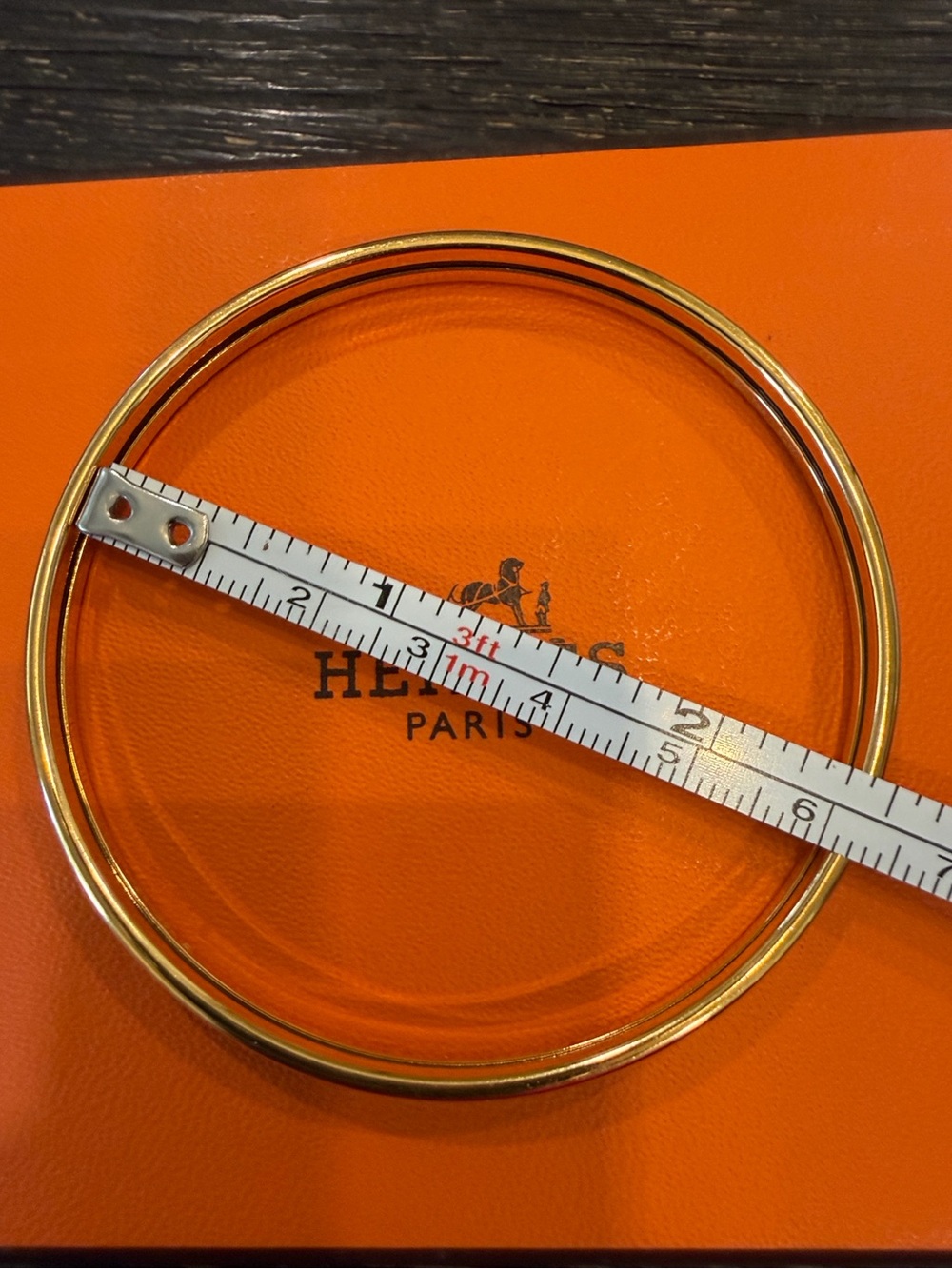 Hermes Midnight Blue and Gold Enamel Bangle Bracelet - Picture 7 of 7
